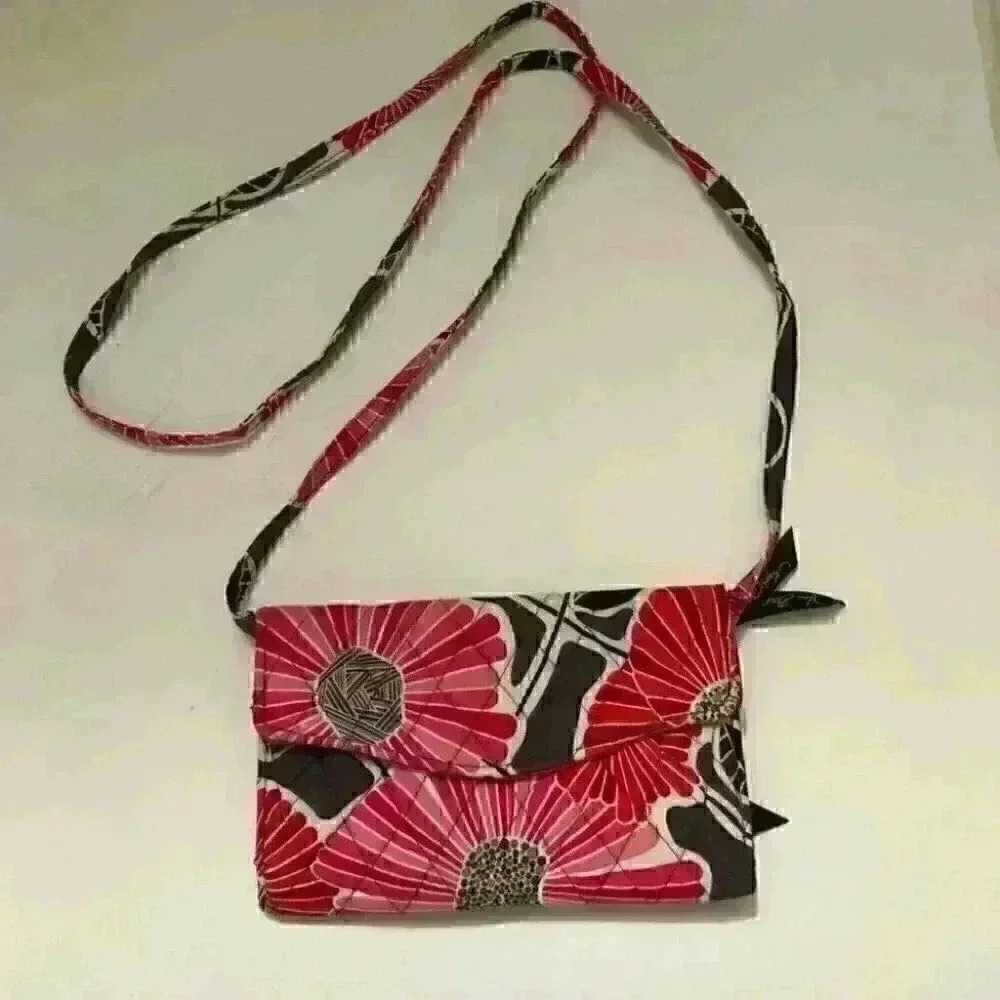 VERA BRADELY WALLET AND CROSSBODY PINK GRAY - Picture 4 of 6